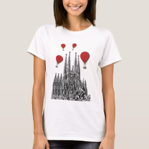 Sagrada Familia und Red Hot Air Balloons 2 T-Shirt