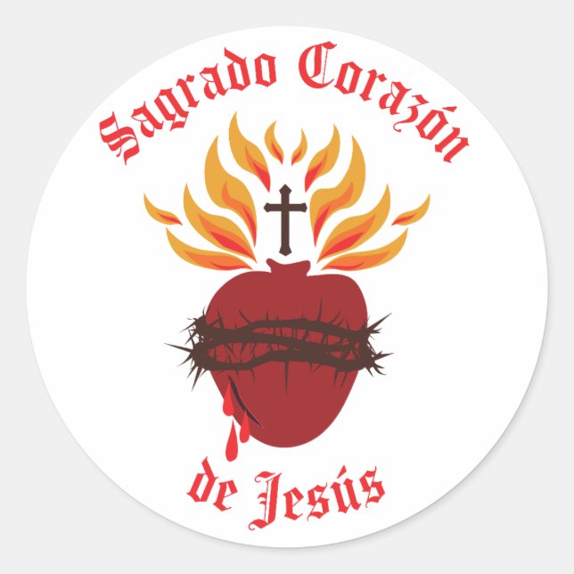 Sagrado Corazón de Jesús/Heiliges Herz Jesu Runder Aufkleber (Vorderseite)