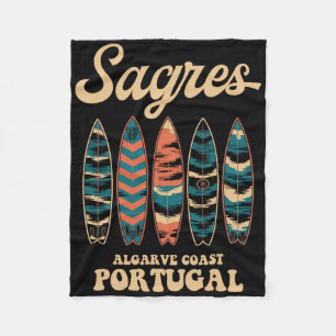 Sagres Algarve Küste Portugal Surfbrett Surfen So Fleecedecke