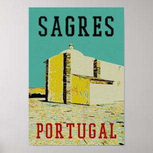 Sagres promonelle Abbildung Algarve Portugal Poster