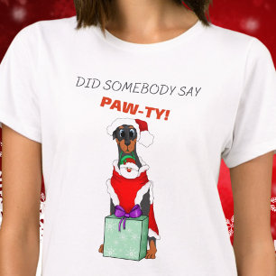 Sagte jemand Paw-Ty Niedlich Doberman Weihnachten T-Shirt