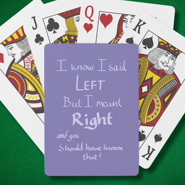Sagte Verlassen Funny Driving Argument Lila Spielkarten (Funny driving directions joke purple playing cards fun car humor gifts for her)