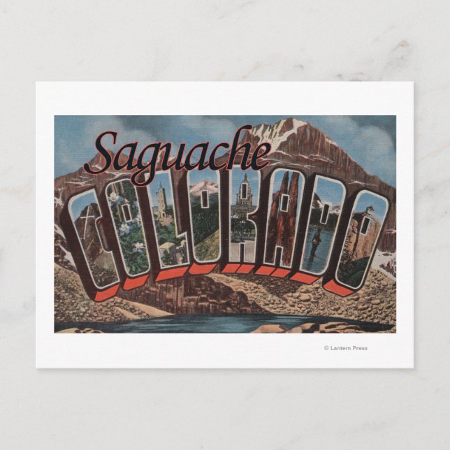 Saguache, Colorado - Große Buchstabenszenen Postkarte (Vorderseite)