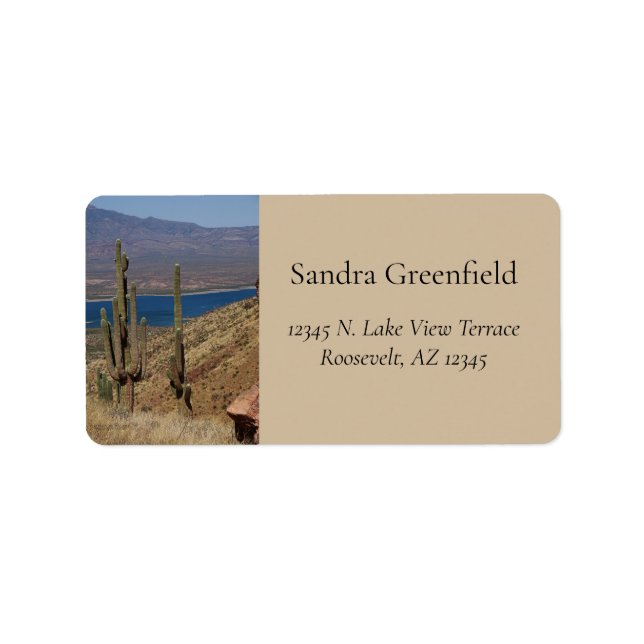 Saguaro Cacti Blaue Wüste Adressaufkleber (Vorne)