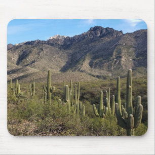 Saguaro Cactus and Catalina Mountains, Tucson AZ Mousepad