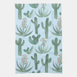 Saguaro Cactus Desert Aloe Pattern Wasserfarbe Geschirrtuch