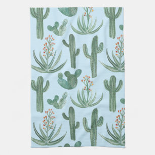Saguaro Cactus Desert Aloe Pattern Wasserfarbe Geschirrtuch
