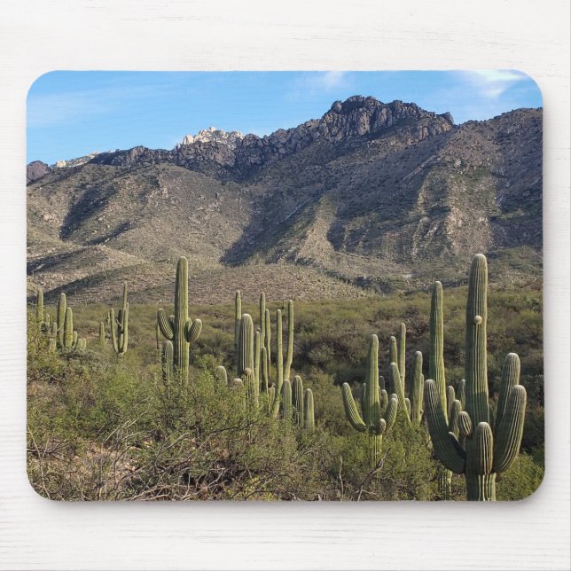 Saguaro Cactus et Catalina Mountains, Tucson AZ Mousepad (Vorne)