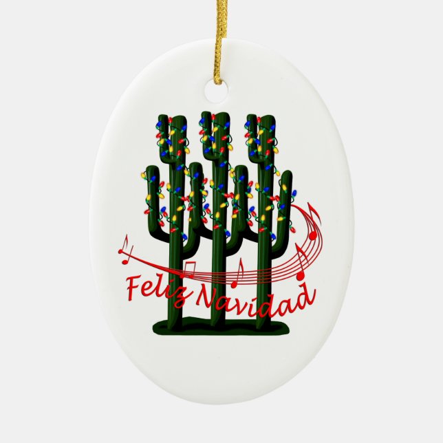 Saguaro Cactus Feliz Navidad Weihnachtsschmuck (Vorne)
