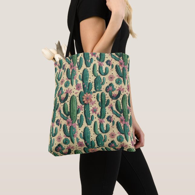 Saguaro Cactus Floral Seamless Pattern (Von Nahem)