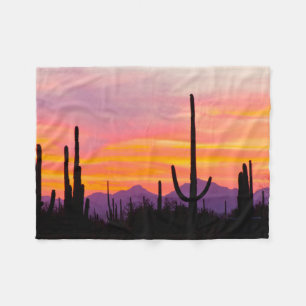 Saguaro Cactus Forest at Sunset Fleecedecke