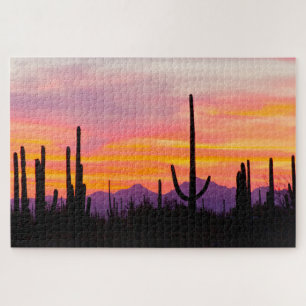 Saguaro Cactus Forest at Sunset Puzzle