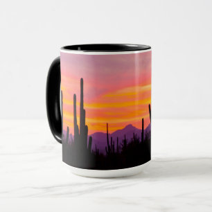 Saguaro Cactus Forest at Sunset Tasse