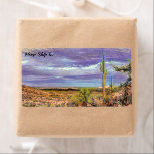 Saguaro Cactus Lila Sky Arizona Wüstenansicht