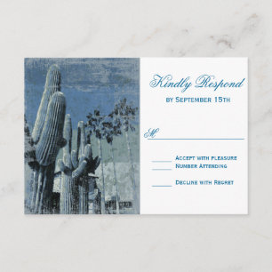 Saguaro Cactus Palm Tree Arizona Wedding RSVP Card