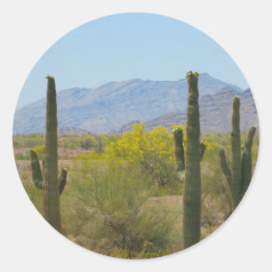 Saguaro Cactus Runder Aufkleber