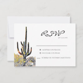 Saguaro Cactus Spanish Response Card RSVP Karte