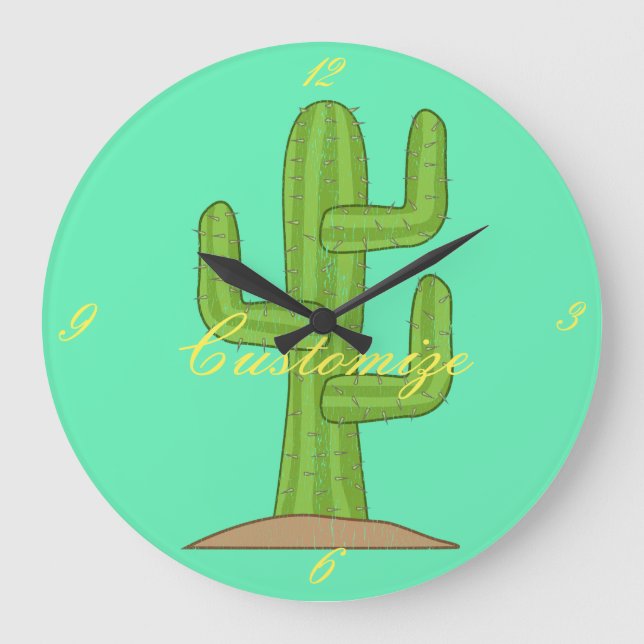 Saguaro Cactus Thunder_Cove Große Wanduhr (Vorderseite)