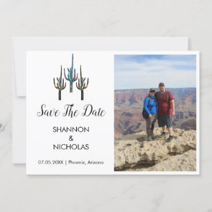 Saguaro Cactus Verlobung Foto Save the Date