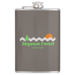 Saguaro Forest National Park Retro Flachmann