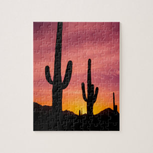 Saguaro-Kakteen bei Sonnenaufgang, Arizona Puzzle