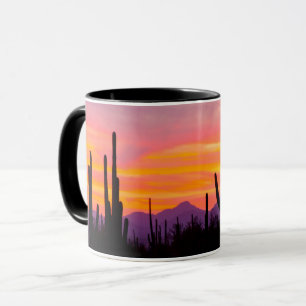 Saguaro-Kakteenwald bei Sonnenuntergang Tasse