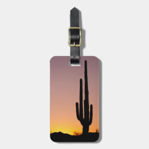 Saguaro-Kaktus am Sonnenuntergang Gepäckanhänger