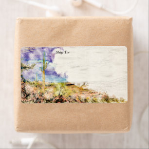 Saguaro Kaktus Arizona Wüste Lila Aquarell