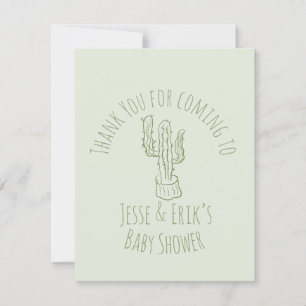 Saguaro-Kaktus handgezeichnet Baby-Shower grün     RSVP Karte