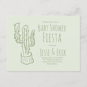 Saguaro-Kaktus handgezeichnet Baby Shower  Postkarte