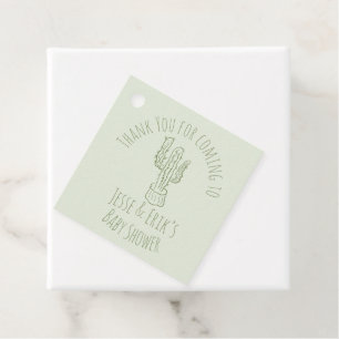 Saguaro-Kaktus handgezeichnete grüne Babyparty Geschenkanhänger
