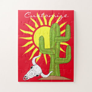 Saguaro-Kaktus-Schädel Thunder_Cove Puzzle