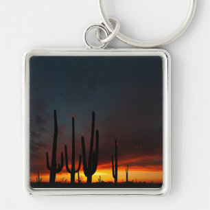 Saguaro-Kaktus-Sonnenuntergang-Schlüsselanhänger Schlüsselanhänger