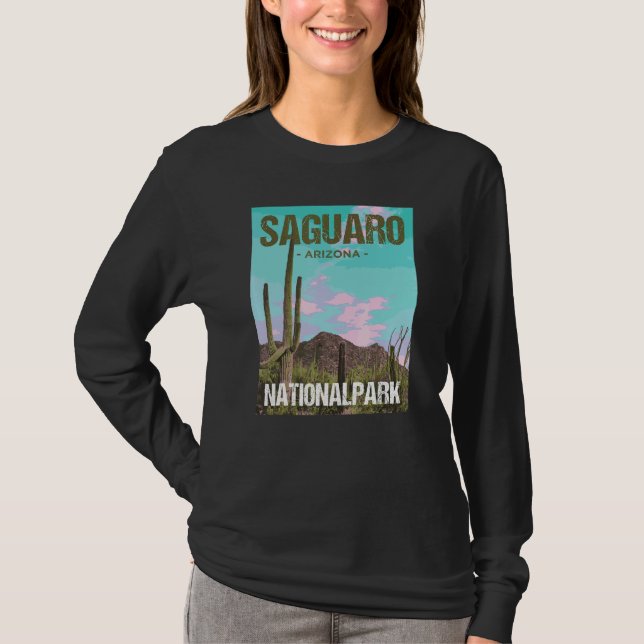 Saguaro National Park Arizona Poster Design T-Shirt (Vorderseite)