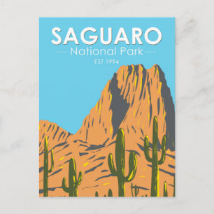Saguaro-Nationalpark Arizona Beehive Peak Vintage Postkarte