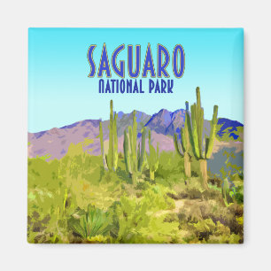 Saguaro Nationalpark Arizona Kaktus Vintage Magnet
