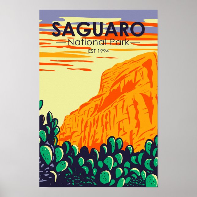 Saguaro Nationalpark Arizona Prickly Birne Kaktus Poster (Vorne)