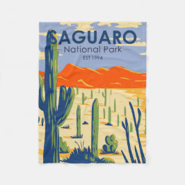 Saguaro Nationalpark Arizona Riesenkaktus Vintag Fleecedecke