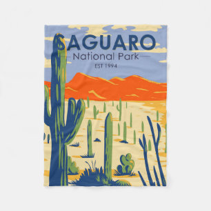 Saguaro Nationalpark Arizona Riesenkaktus Vintag Fleecedecke