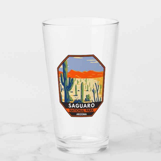 Saguaro Nationalpark Arizona Riesenkaktus Vintag Glas (Vorderseite)