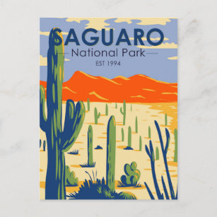 Saguaro Nationalpark Arizona Riesenkaktus Vintag Postkarte