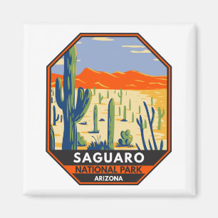 Saguaro-Nationalpark Arizona Riesenkaktus Vintage Magnet