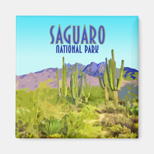 Saguaro Nationalpark Arizona Vintag Magnet (Vorne)