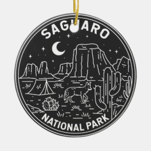 Saguaro Nationalpark Arizona Vintag Monoline Keramik Ornament