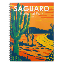 Saguaro Nationalpark Arizona Vintag Notizblock