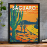 Saguaro Nationalpark Arizona Vintag Poster<br><div class="desc">Saguaro Vektorgrafik Design. Der Park ist nach dem großen Saguaro-Kakteen benannt,  das in seiner Wüstenlandschaft beheimatet ist.</div>