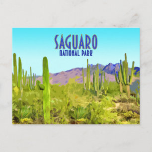 Saguaro Nationalpark Arizona Vintag Postkarte