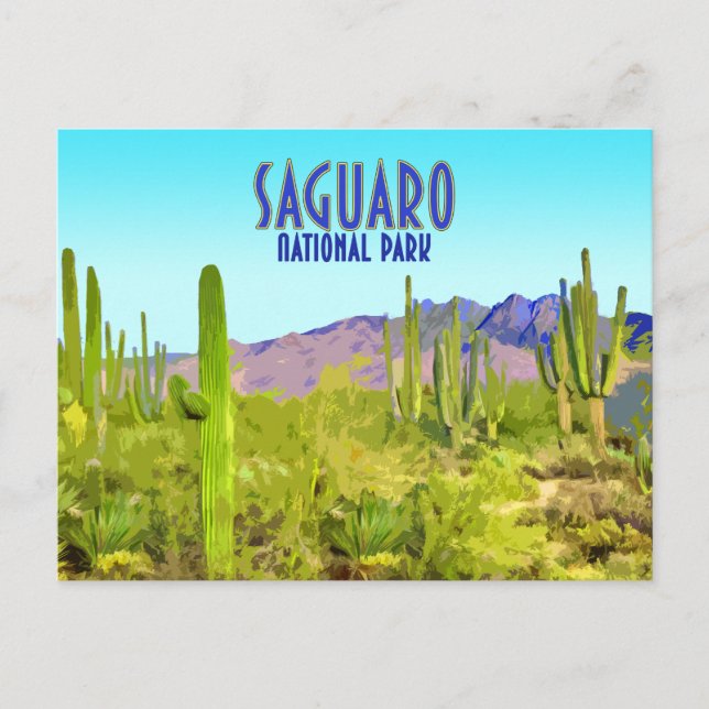 Saguaro Nationalpark Arizona Vintag Postkarte (Vorderseite)