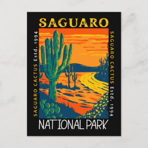 Saguaro-Nationalpark Arizona Vintage abgenutzt Postkarte