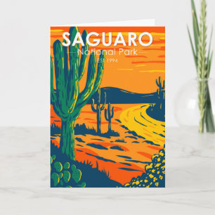 Saguaro Nationalpark Arizona Vintage Karte